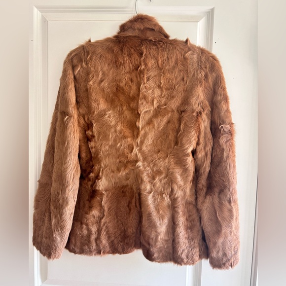 Max Studio Fur Coat with Pockets Genuine Goat Fur Size XS - Picture 2 of 9